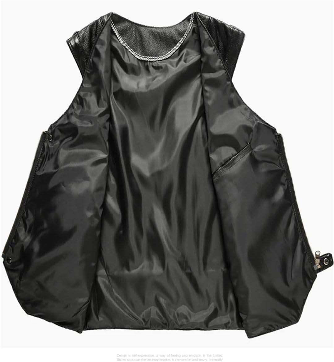 ININOSNP Gilet sans Manches Gilet en Cuir Multi-Poches Guide Photo de pêche en Plein air Gilet en Cuir Gilet de randonnée en Plein air décontracté(Light Brown,XL)