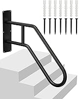 304 Stainless Steel Wall Mounted Handrail for 1-3 Outdoor/Indoor Steps - Safe Grip Stair Railing for Elderly, Kids, Disabled, Pregnant Women