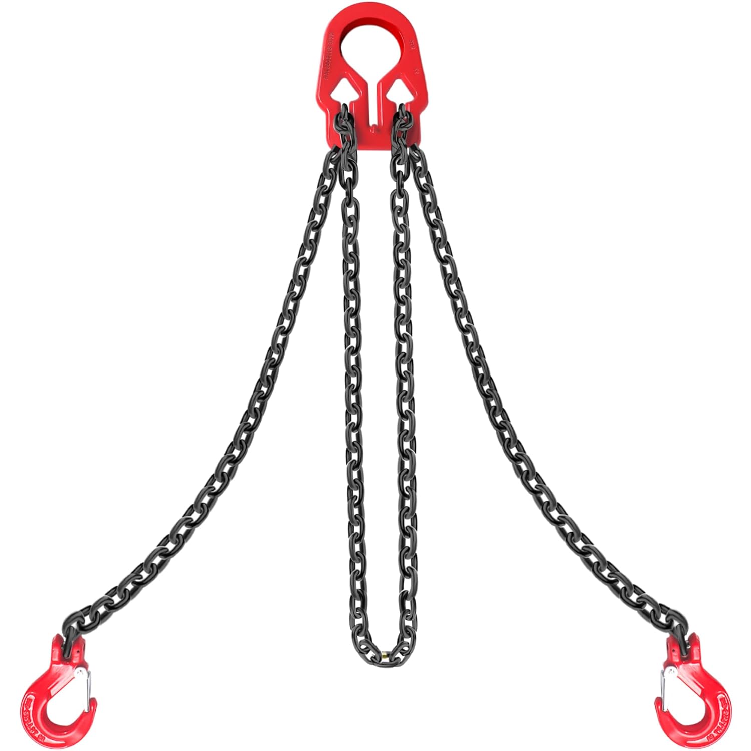 Grade 80 Lifting Chains 5/16" x 10ft - 7,000 lbs Capacity Dual Leg Chain Sling, Adjustable Hook Load Binder for Engine Hoist, Truck Towing & Warehouse Rigging