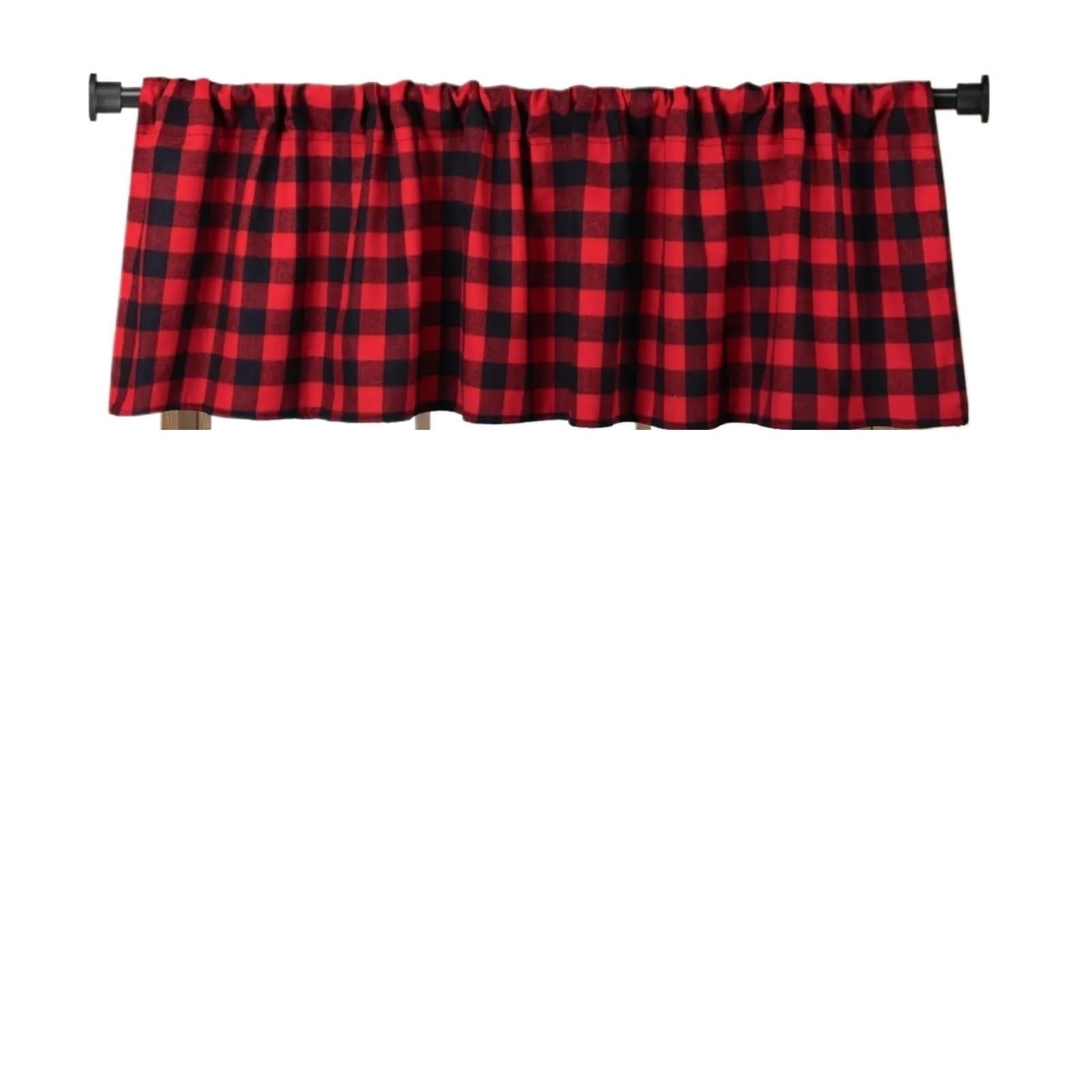 AIQIJOHI Short Curtains Short Curtains Plaid Window Valance Farmhouse Decor Rod Pocket Valances For Kitchen Living Room(Color 1,152Wx45H (cm))