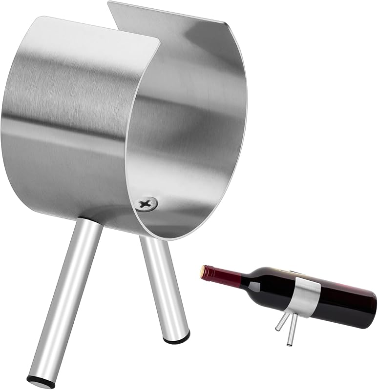 Stainless Steel Countertop Wine Rack, Wine Bottle Holder, Metal Small Wine Rack, Tabletop Wine Storage Stand for Cabinet, Pantry, Bar, Silver