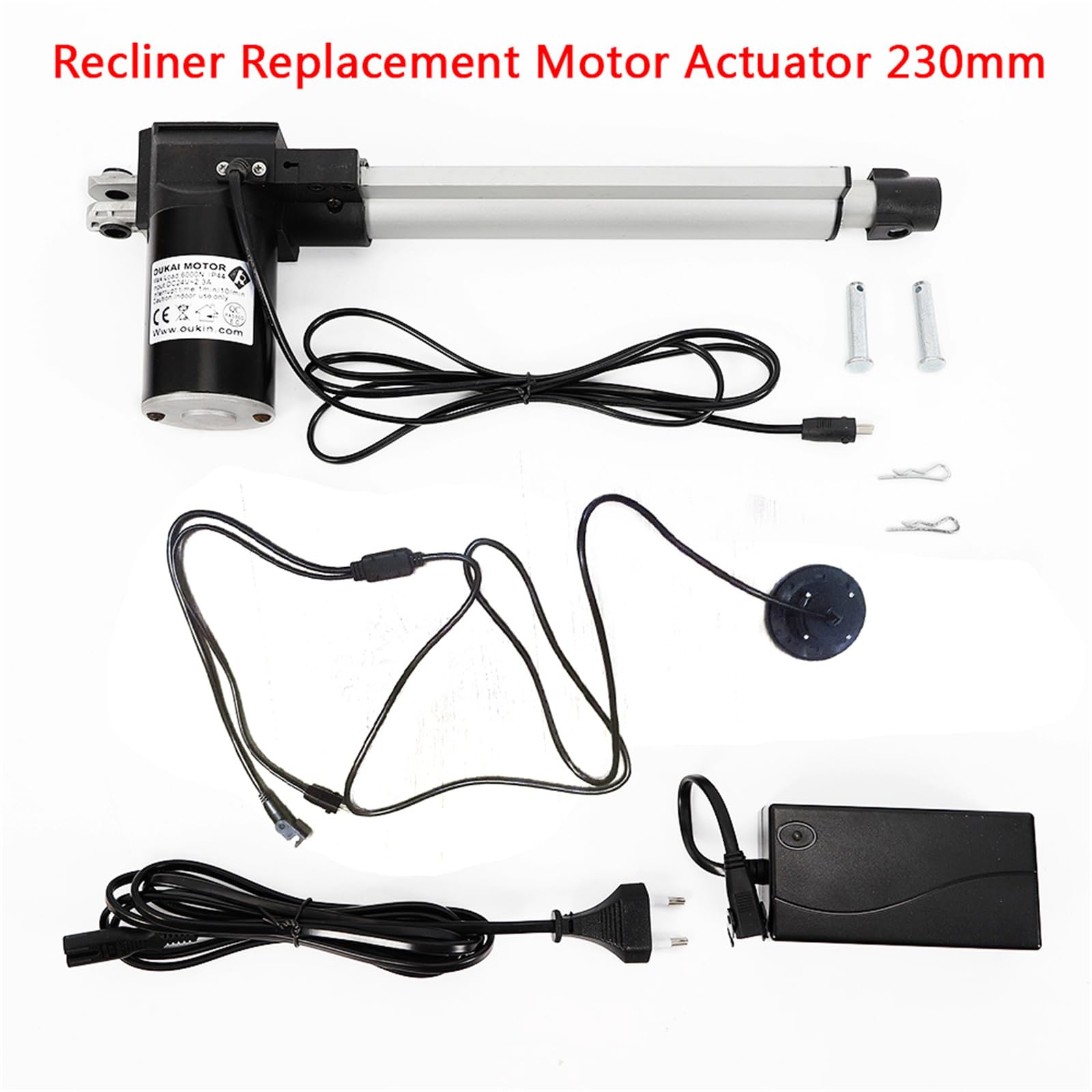 6000 N 24 V Linear Actuator, 230 mm, motore elettrico lineare, attuatore lineare, motore DC piccolo cilindro elettrico per poltrona motore di ricambio