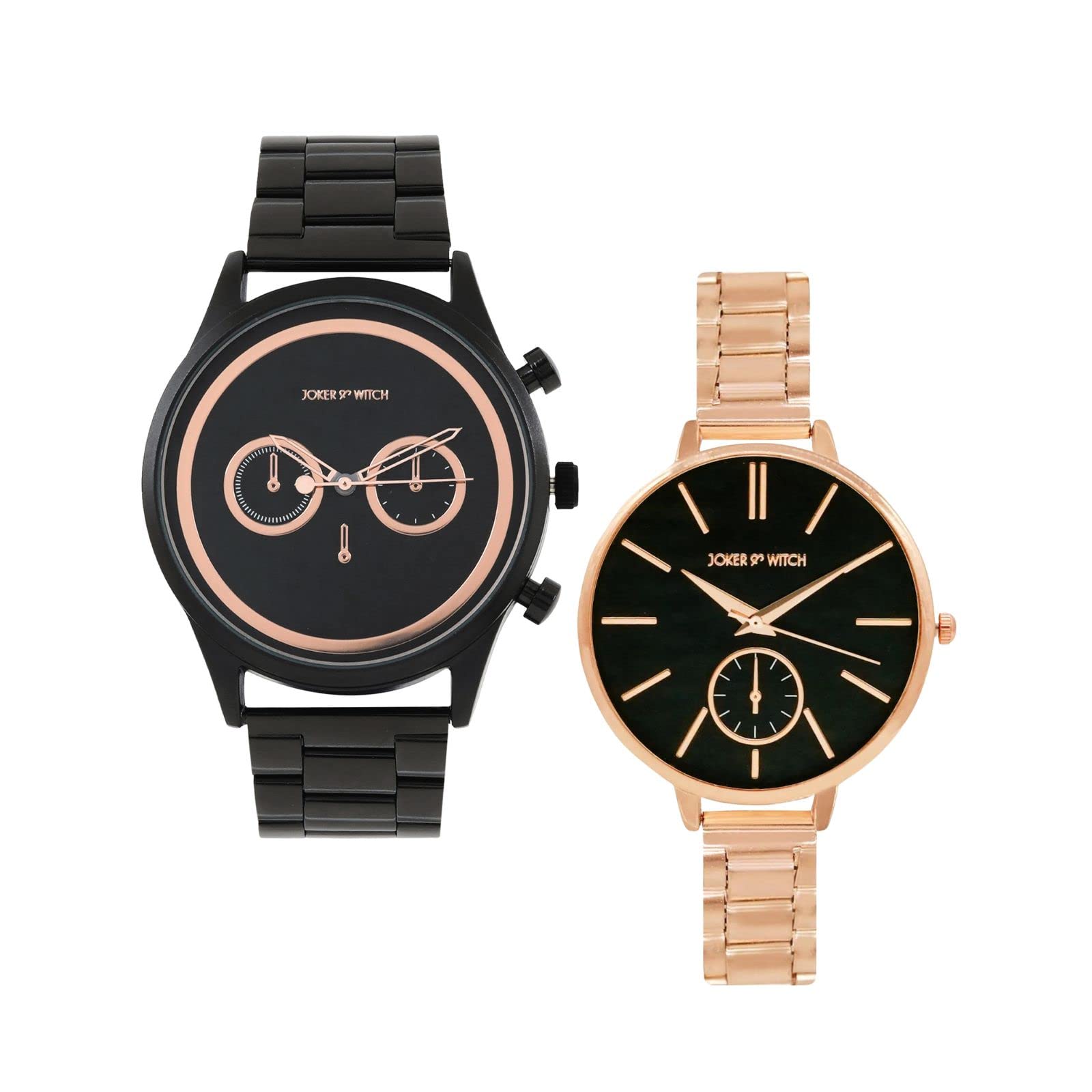 Joker & Witch Stainless Steel Ben & Jenny Couple Analogue Watches, Black Dial, Gray Band (B0BVB6SQT1) Amazon Price History, Amazon Price Tracker