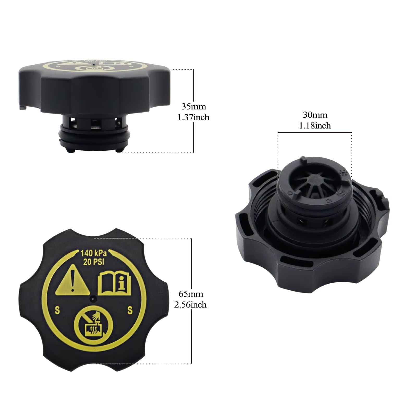 Compatible con Chevrolet Orlando 2007 2008 2009 2010 2011 2012 2013 2014-2019 13502353 Tapa del depósito de expansión del radiador del Coche