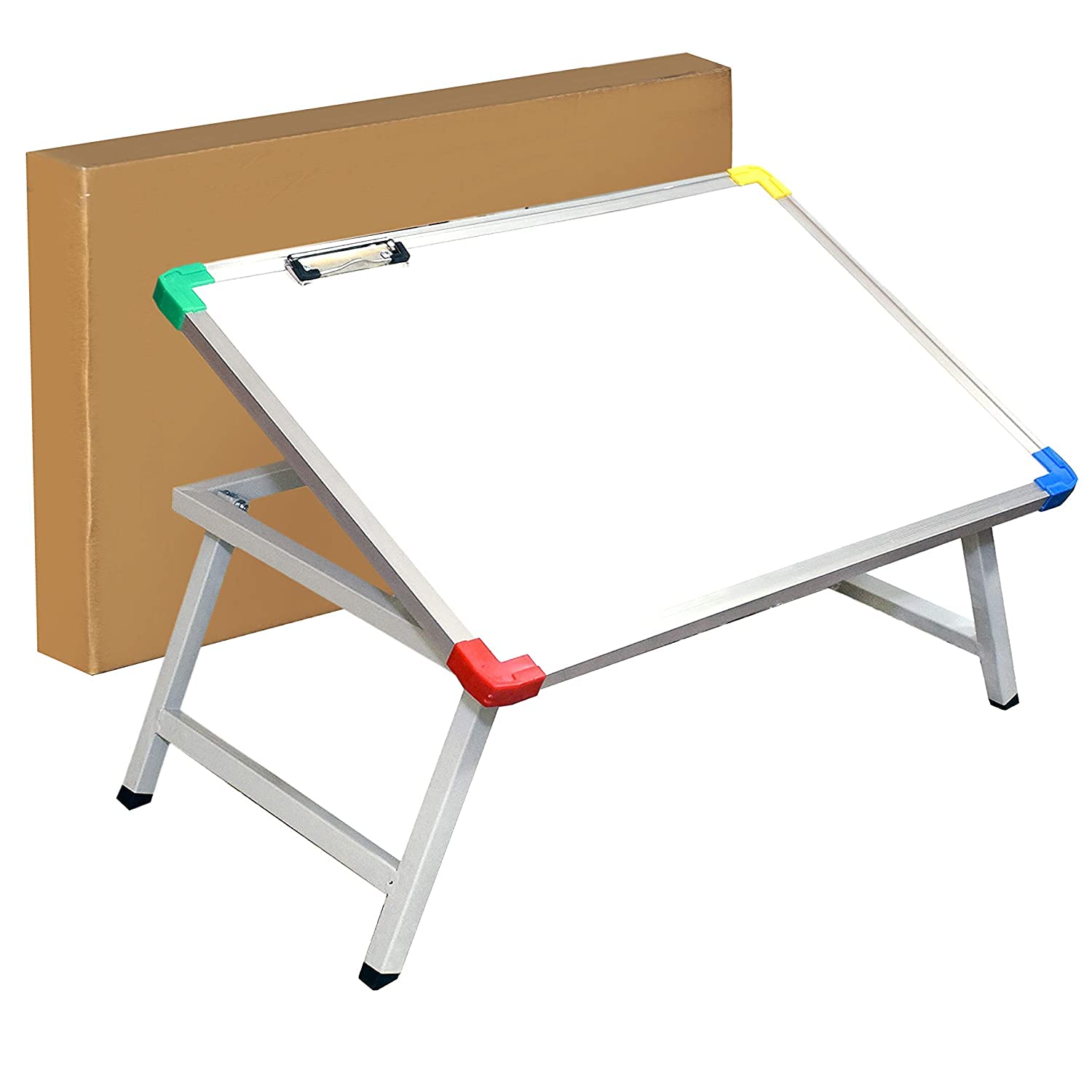 saiYum® Multipurpose Foldable Aluminium Metal Matte Finish Writing Study Table For Kids Adjustable with Whiteboard and Paper Holding Clip Table ,Bed Tray for Home - 61 x 40.5 x 24 cm (B09G5N5YHY) Amazon Price History, Amazon Price Tracker