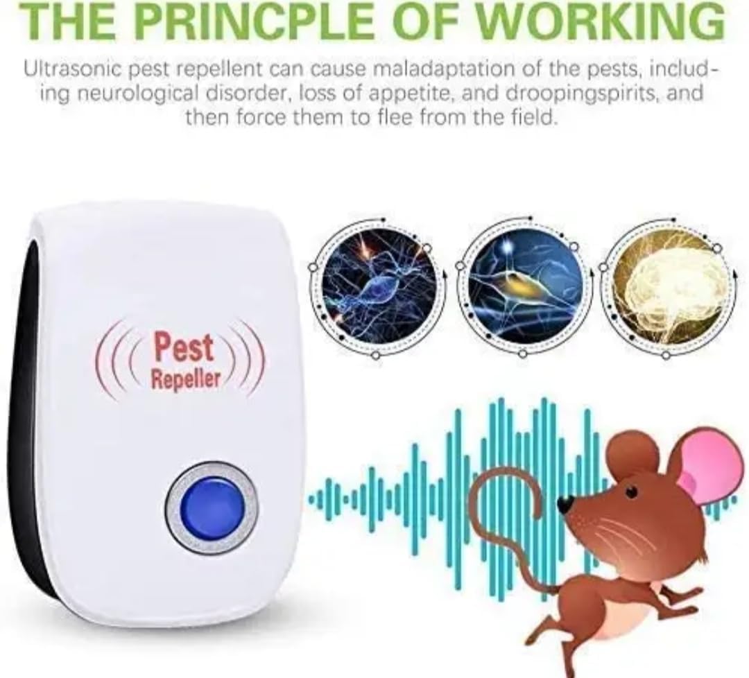 Mejorado!! Repelente Ultrasónico de Plagas 6 Pack Electrónico Control de Plagas Repelente Ultrasónico para Interior/Exterior Mosquitos Moscas Hormigas Ratones Cucarachas Arañas Roedores