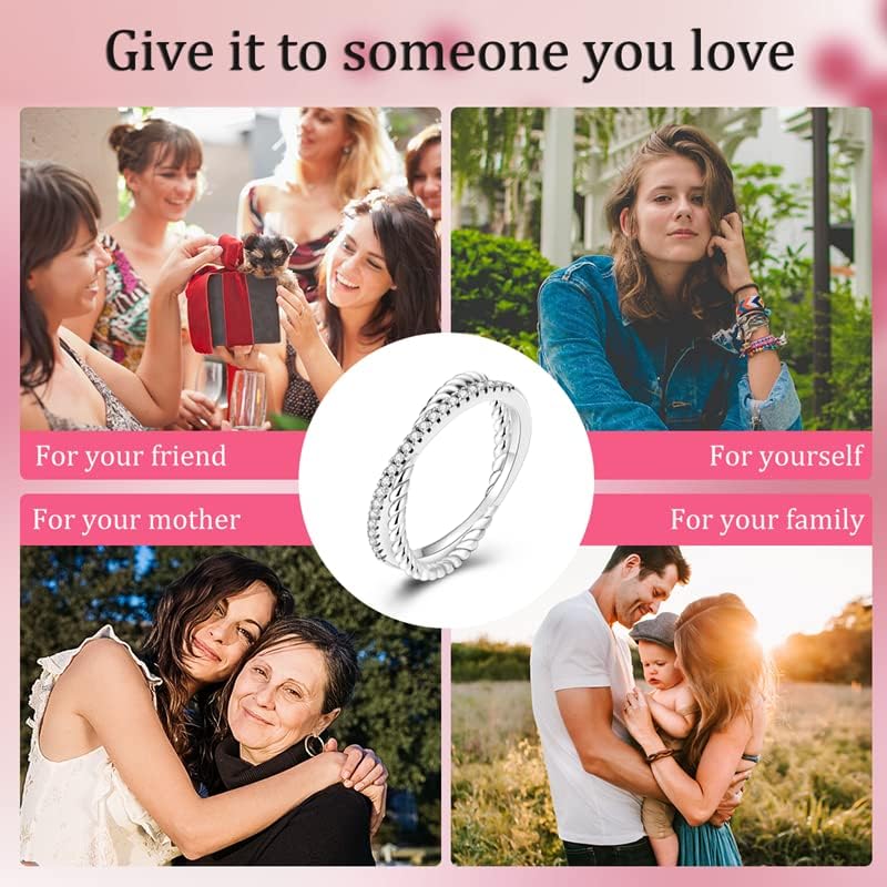 PARCOM S925 Sterling Silver Rings for Women, Vintage S925 Sterling Silver Rings For Women and Men,Great Choice for Mother's Valentine's Christmas Day Birthday Party Fashion Jewelry - Image 5