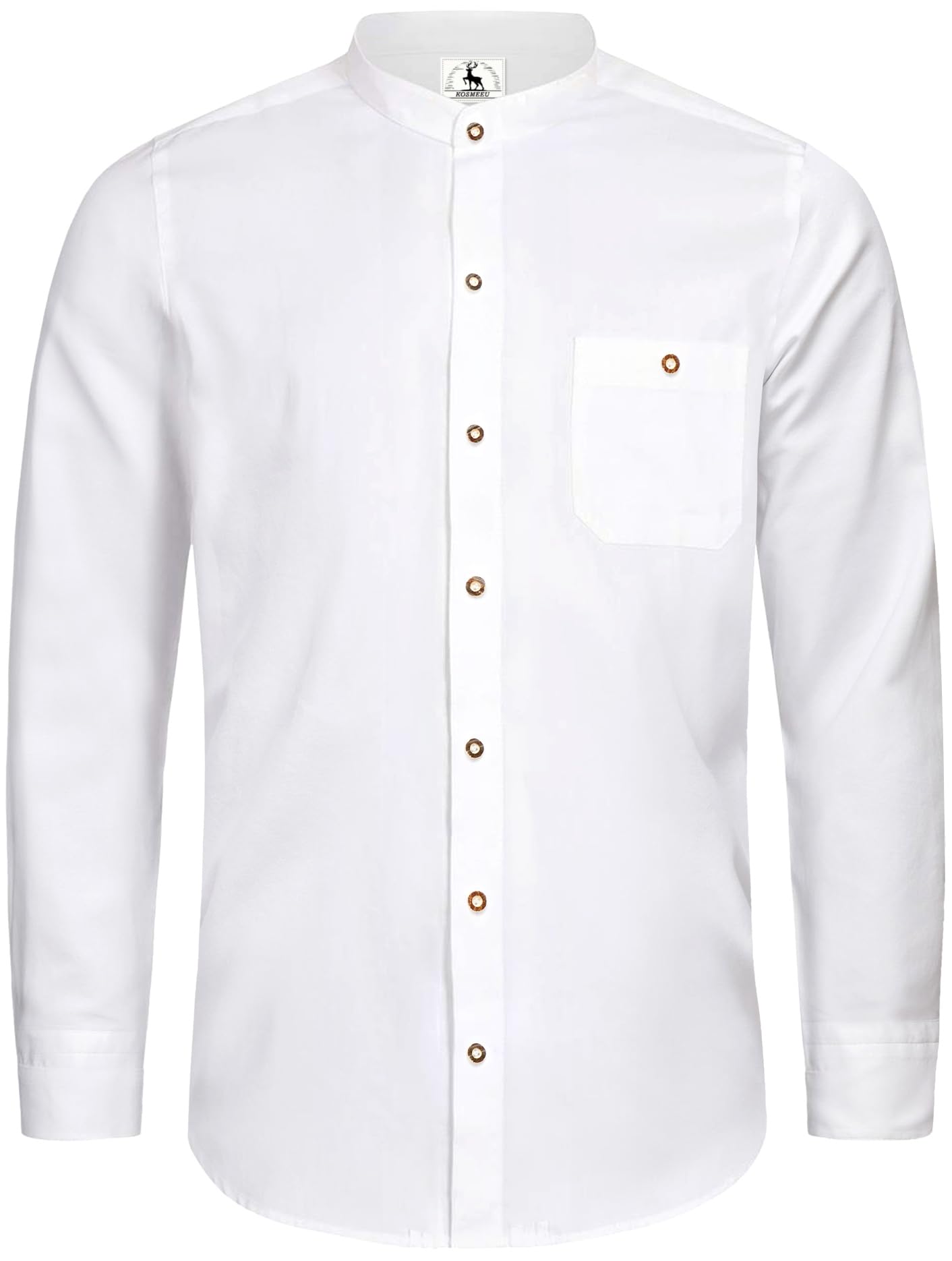 KOSMEEU Trachtenhemd Herren Oktoberfest Hemd Outfit Tracht Kariertes Hemd Weiß Trachtenhemden Freizeithemd Langarm Karohemd Baumwolle
