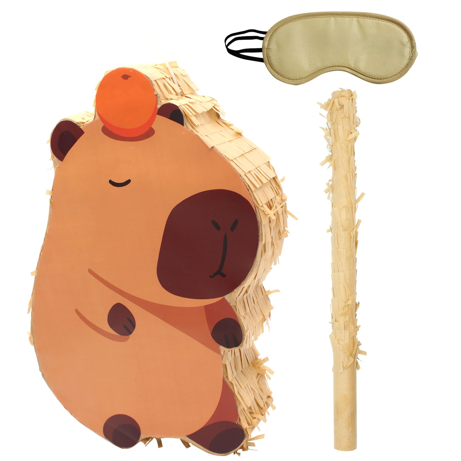 Capybara Party Decorations, 16 in Large Capybara Piñata with Stick Blindfold and Confetti, Capybara Party Supplies for Birthday Baby Shower Photo