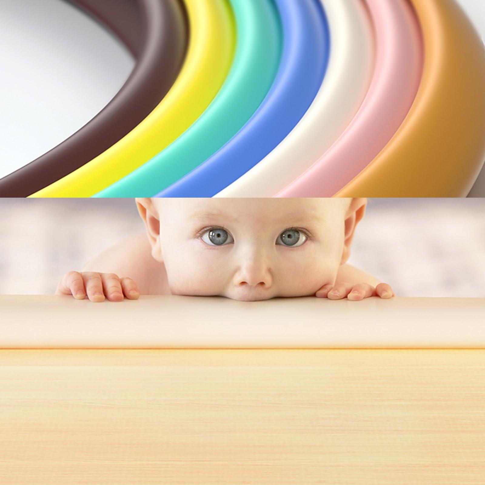 Protezione angolare a U, protezione per angoli di sicurezza per bambini, ad alta densità, processo professionale per scanalature, colore verde chiaro, 8 m