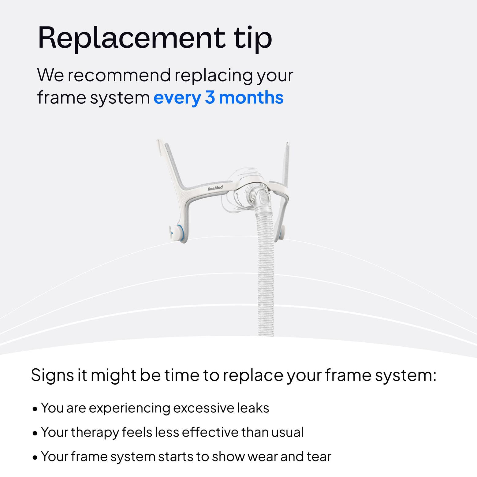 Nasal Pillow Tube Frame For Airfit N20, Upgrade Replacement Frame Elbow Assembly