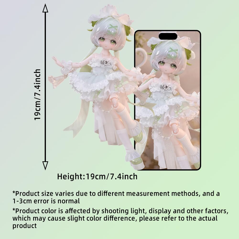 niannyyhouse 1/8 BJD Blind Box Figurki, Ball Jointed Doll z ubraniem, seria Fortune elf, kolekcjonerska figurka akcji (6 sztuk)