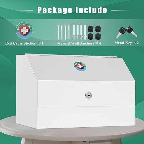 Miniatura 3 de KYODOLED Caja de seguridad rosa para medicamentos montada en la pared, caja de seguridad para medicamentos con llave, botiquín de medicamentos con