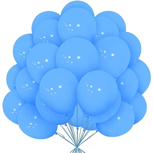 Ballons Bleus Clair, Paquet de 30 Ballons Bleu Mat en