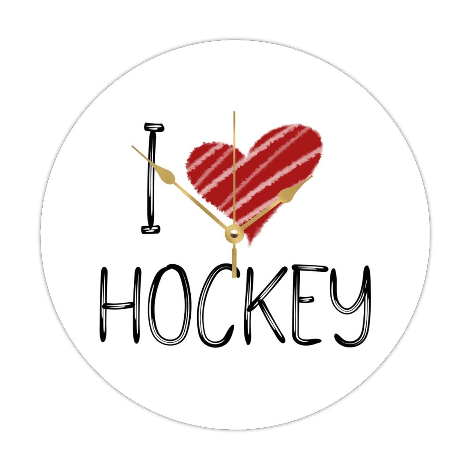Horloge murale hockey bois ronde 38cm grand format decoration interieure