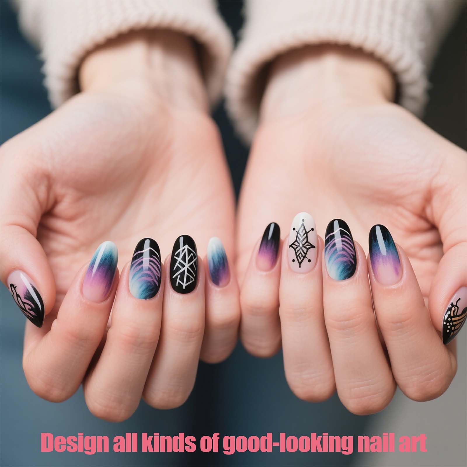 Artdone Nail Dotting Tools 32PCS Double-ended Nail Art Brushes Kit Nail Art Gel Polish Liner Brushes Design Pen For Nail Drawing And Nail Paint Brushes Small Detail Brushes