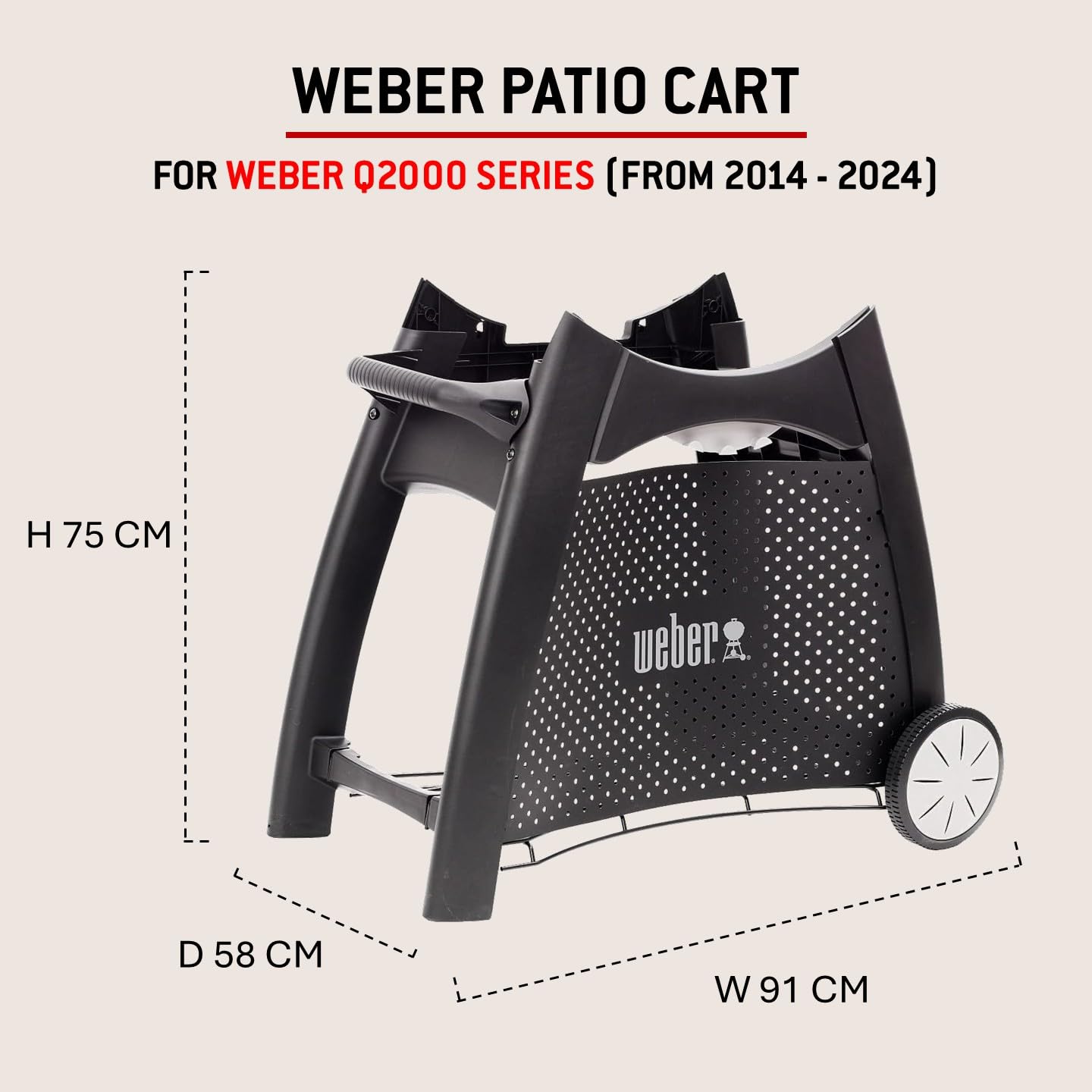 Weber 6526 - Mesa-Carro De Luxe Para Weber Serie Q2000.
