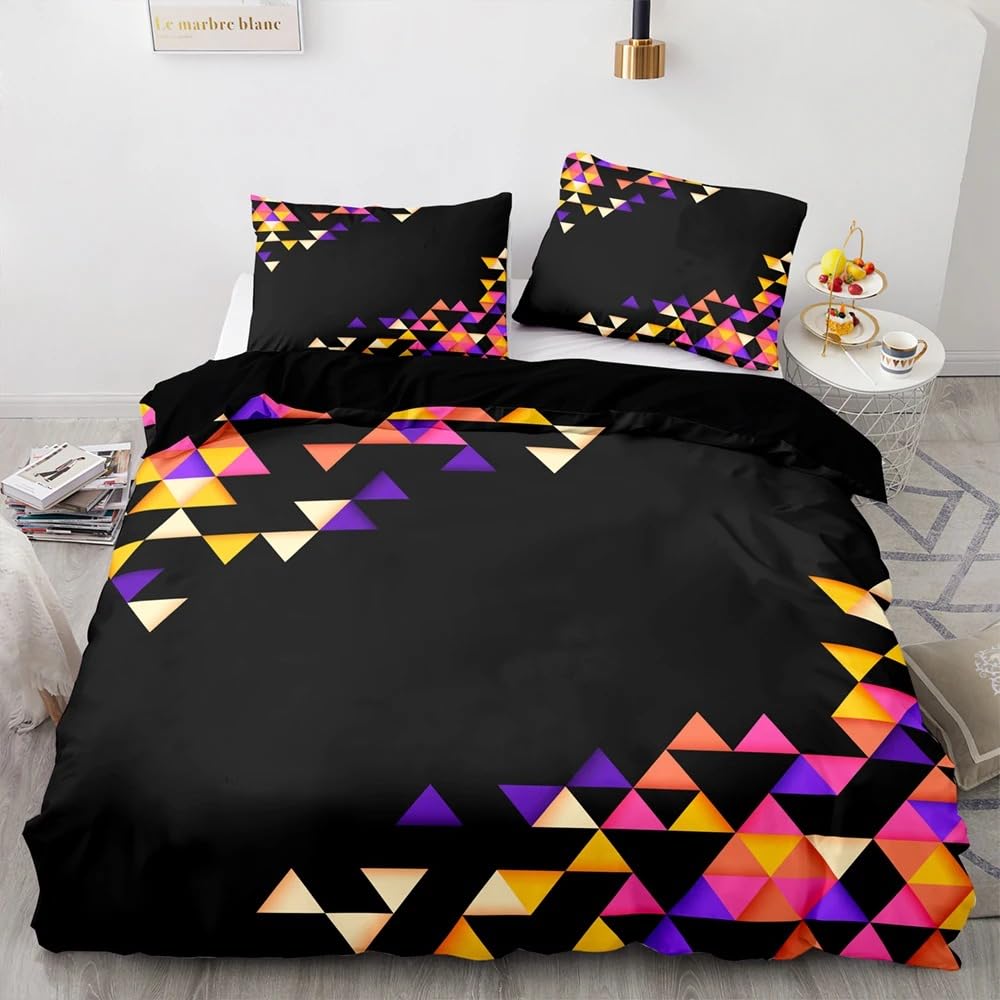 Parure de lit 2 taies et housse de couette double 200x200 microfifre lavable en machine VM-03