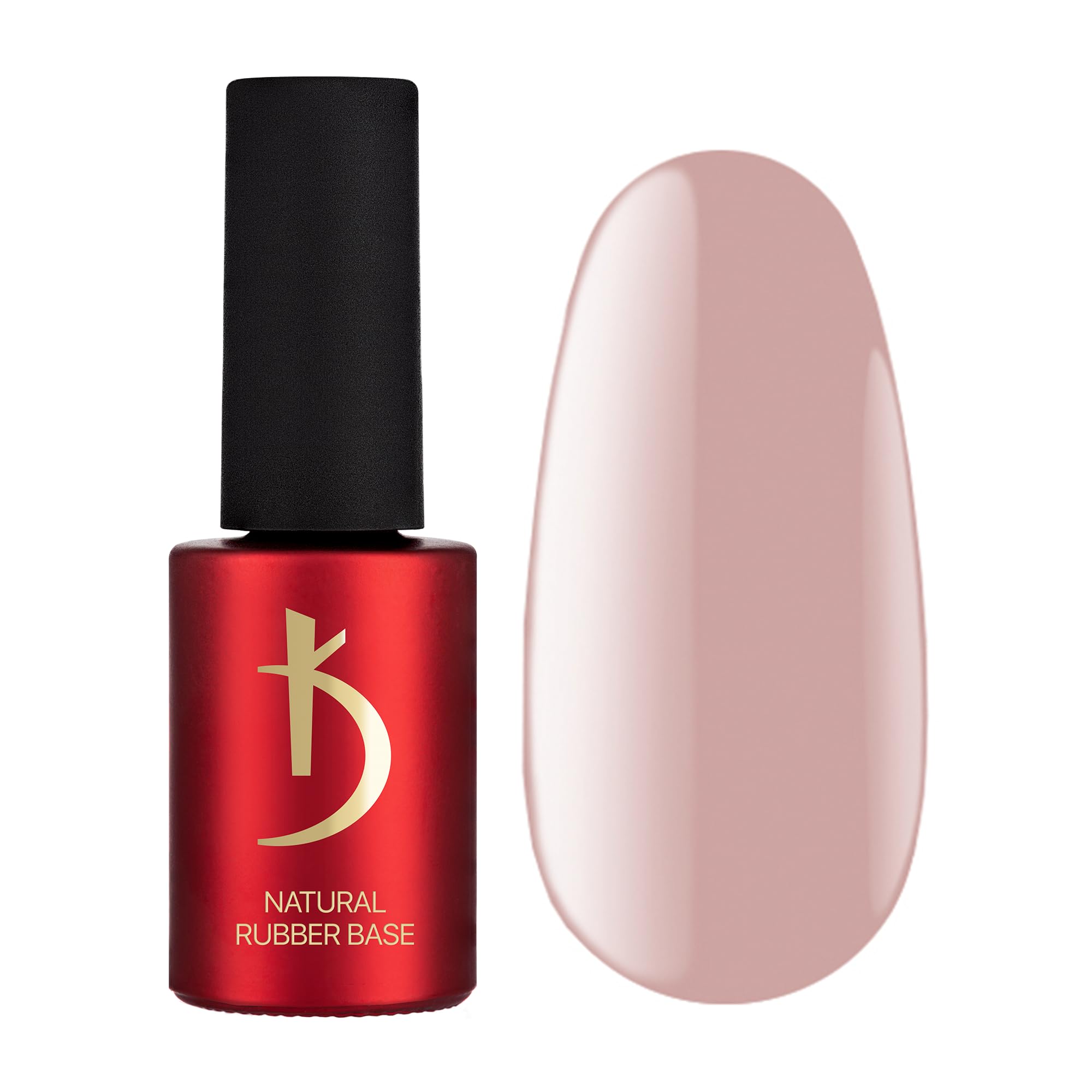 K odi Professional Natural Rubber Base Gel - Base Coat Nail Polish Tea Rose Nude UV LED - Base Coat Nail Polish Flawless, Long-Lasting Nack Colour Nails 7 ml