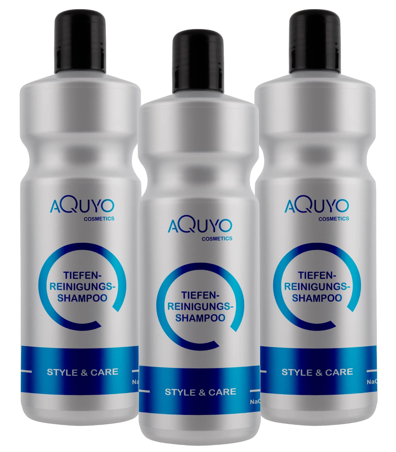 Style & Care Tiefenreinigung Shampoo zur Haarpflege, entfernt Klebereste und Rückstände aus dem Haar (3x 1000ml) | Reinigungsshampoo und Pflegeshampoo ein Einem | ohne Silikone, Salze oder Parabene
