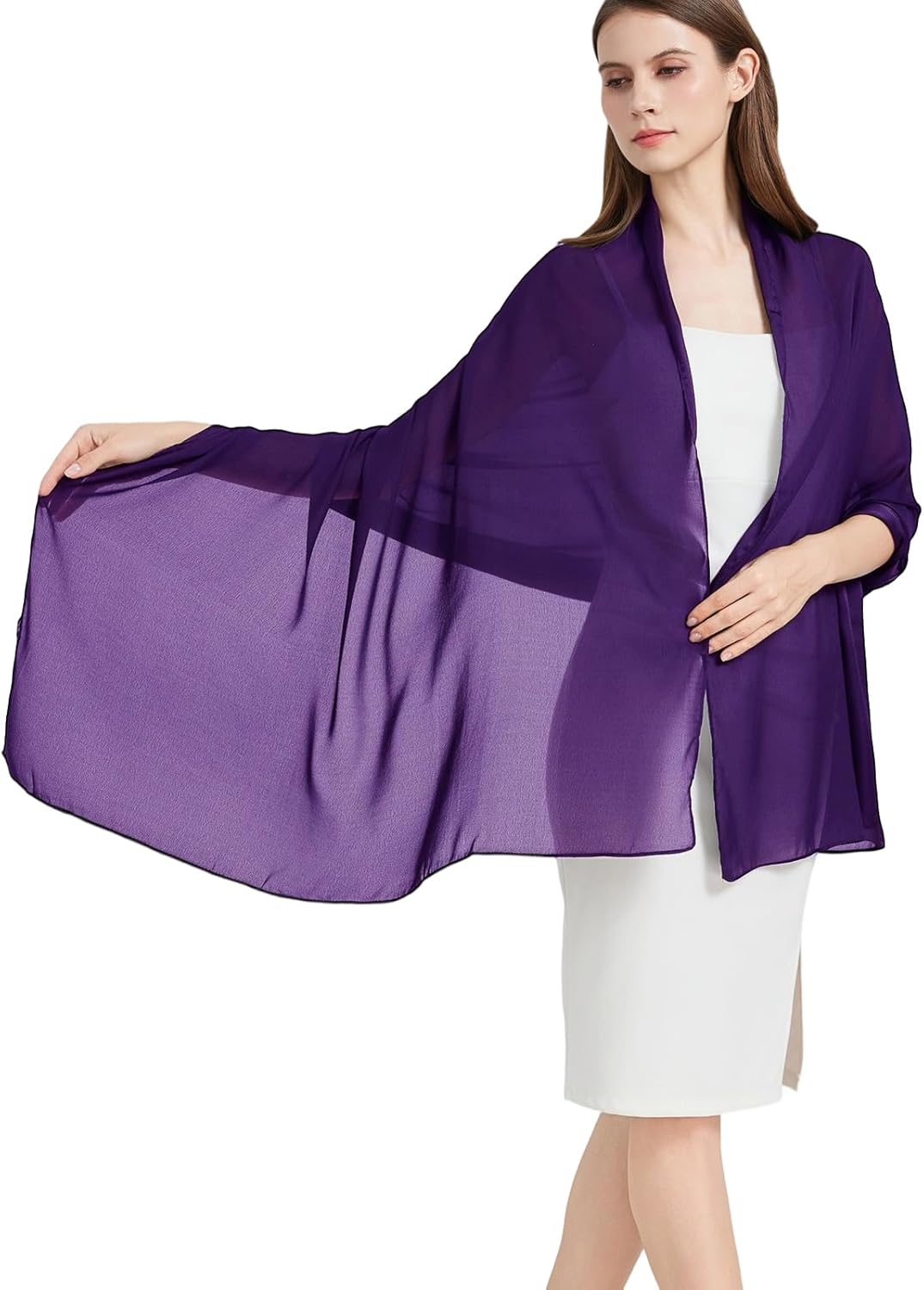 100% Mulberry Silk Scarf-Long Large Silk Neck Scarf Hijab Shawl for Women Travel Wrap - Image 4