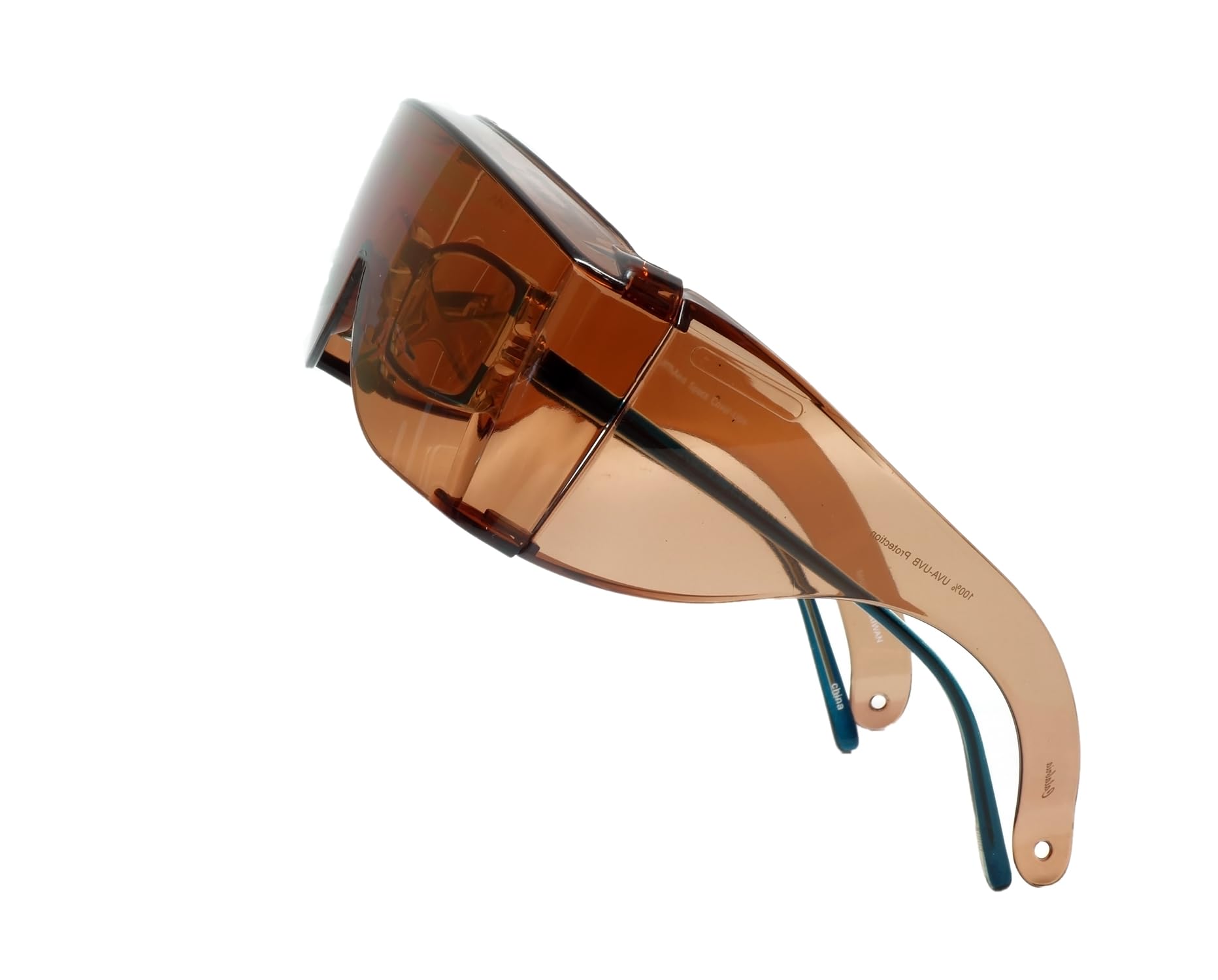 Calabria 3000 gafas de seguridad grandes Fitover sobre gafas graduadas | 100% protección UVA/UVB | patillas transparentes | cobre/verde/humo | paquete de 3