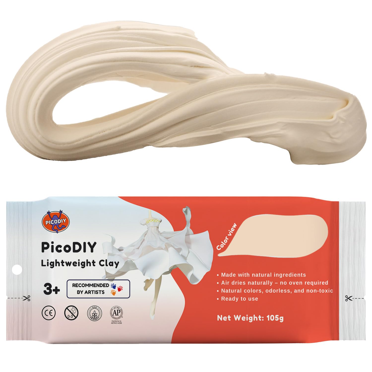 Lightweight Clay - Air Dry Clay, Ultra Light & Soft, Safe & Non-Toxic, Moldable & Flexible, DIY Modeling Clay for Anime Figures, Sculpting, Molding, Creative Art Crafts