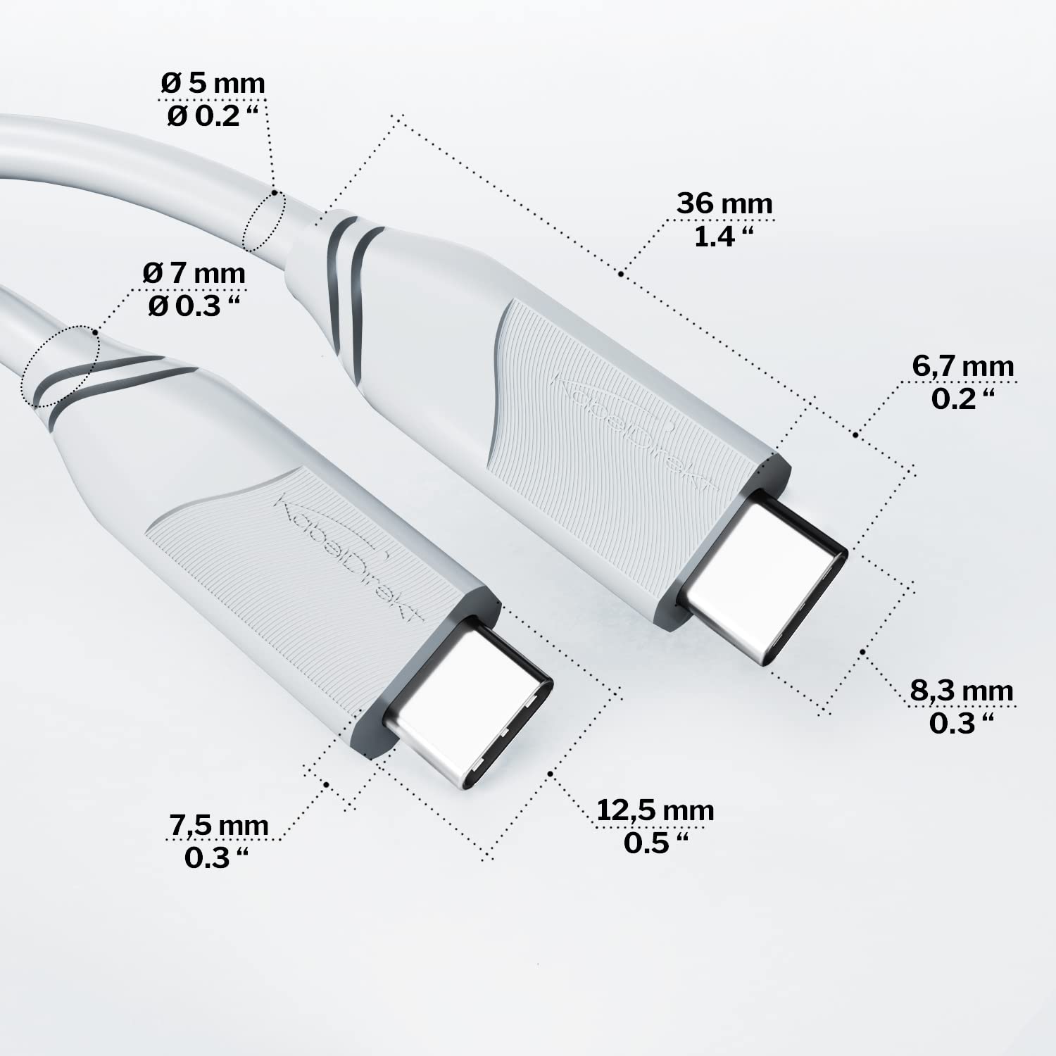 KabelDirekt – Kabel USB C All-in-One 8K – 1,8m, biały, 40Gbit/s, 100W | Przesyła dane i wideo z prędkością 40Gbit/s, 100W, uniwersalny kabel do przesyłania danych/ładowania/monitora