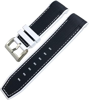 23mm 22mm Soft Natural Rubber Watchband For Blancpain Fifty Fathoms Silicone Watch Strap Wristband Two-tone Black Blue Bracelets