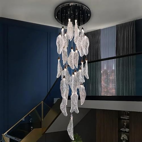 Modern Floating Leaf Hanging Chandelier for Staircase Lobby Vila Living