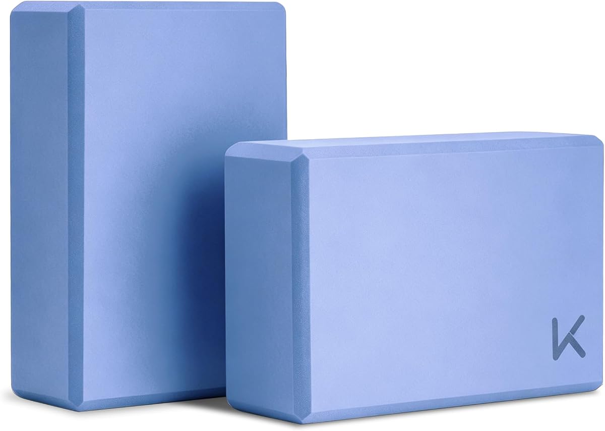 KEEP Bloque de Yoga, Espuma EVA de Alta Densidad, Paquete de 2 Bloques de Yoga con Superficie texturizada Antideslizante, de Apoyo, liviano, Ideal para Yoga