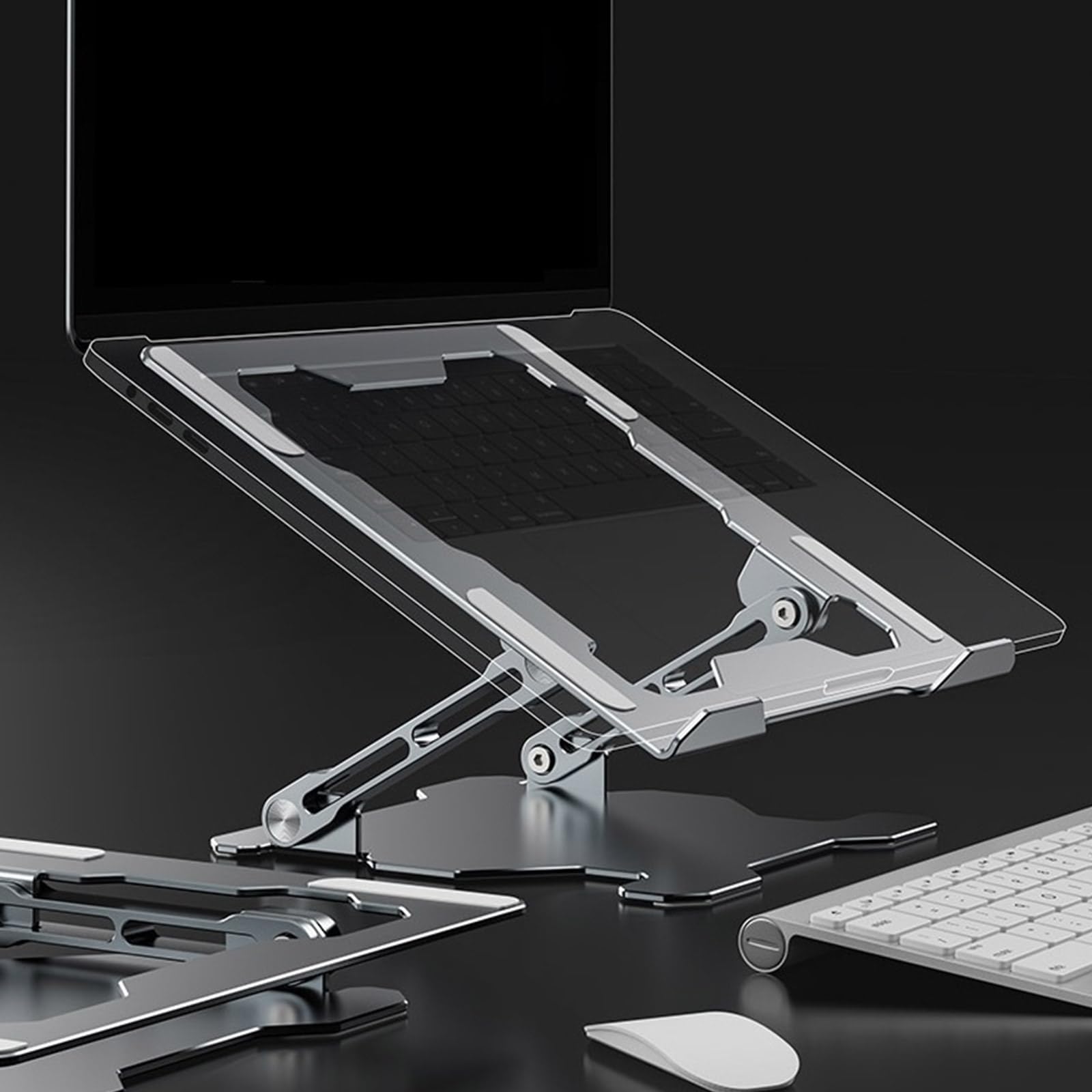 Klappbarer Laptop-Ständer aus Aluminium, ergonomisch, leicht und stabil, Wärmeableitung, für Laptops mit einer Größe von 25,4 - 43,9 cm (10 - 17,3 Zoll)