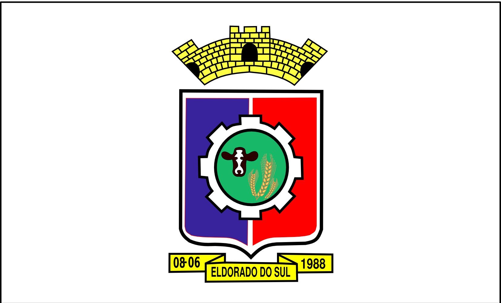 Drapeau Eldorado do Sul de qualité supérieure aux couleurs officielles du Rio