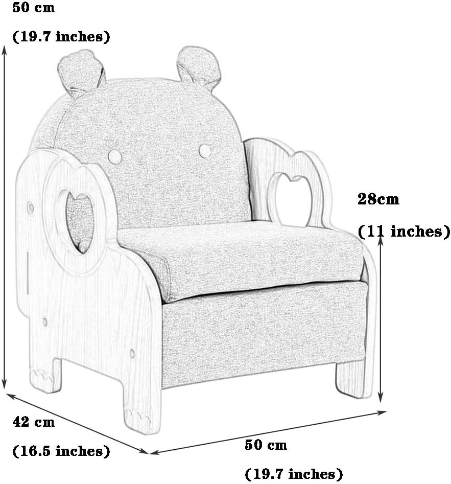 Couch Armchair Animal Cute Cartoon Boys and Girls Single Sofa Chair Study Chair in The Reading Corner of The Bedroom Load-Bearing 75kg (Color : Blue B Size: 504250cm) (Pink a 50 * 42 * 50cm)