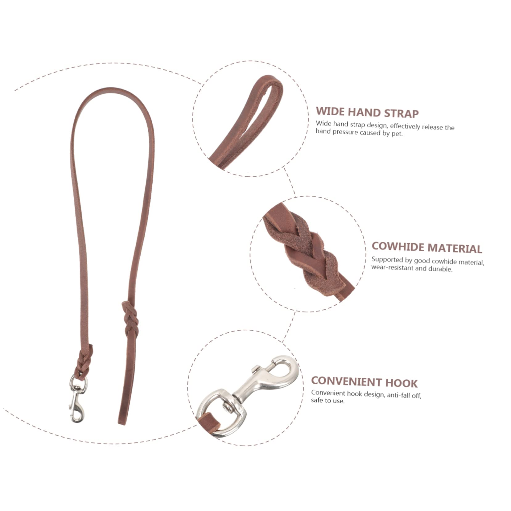 SUPVOX 3piezas Correa De Perro De Piel para Caminatas Diseño De Hebilla Cuerda Resistente para Perros Medianos y Profundo Accesorio Práctico y Duradero