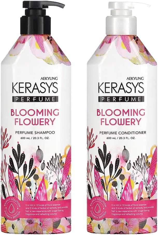 Kerasys Perfume Shampoo and Conditioner Set 20.3 fl oz / 600 ml (Blooming Flowery)