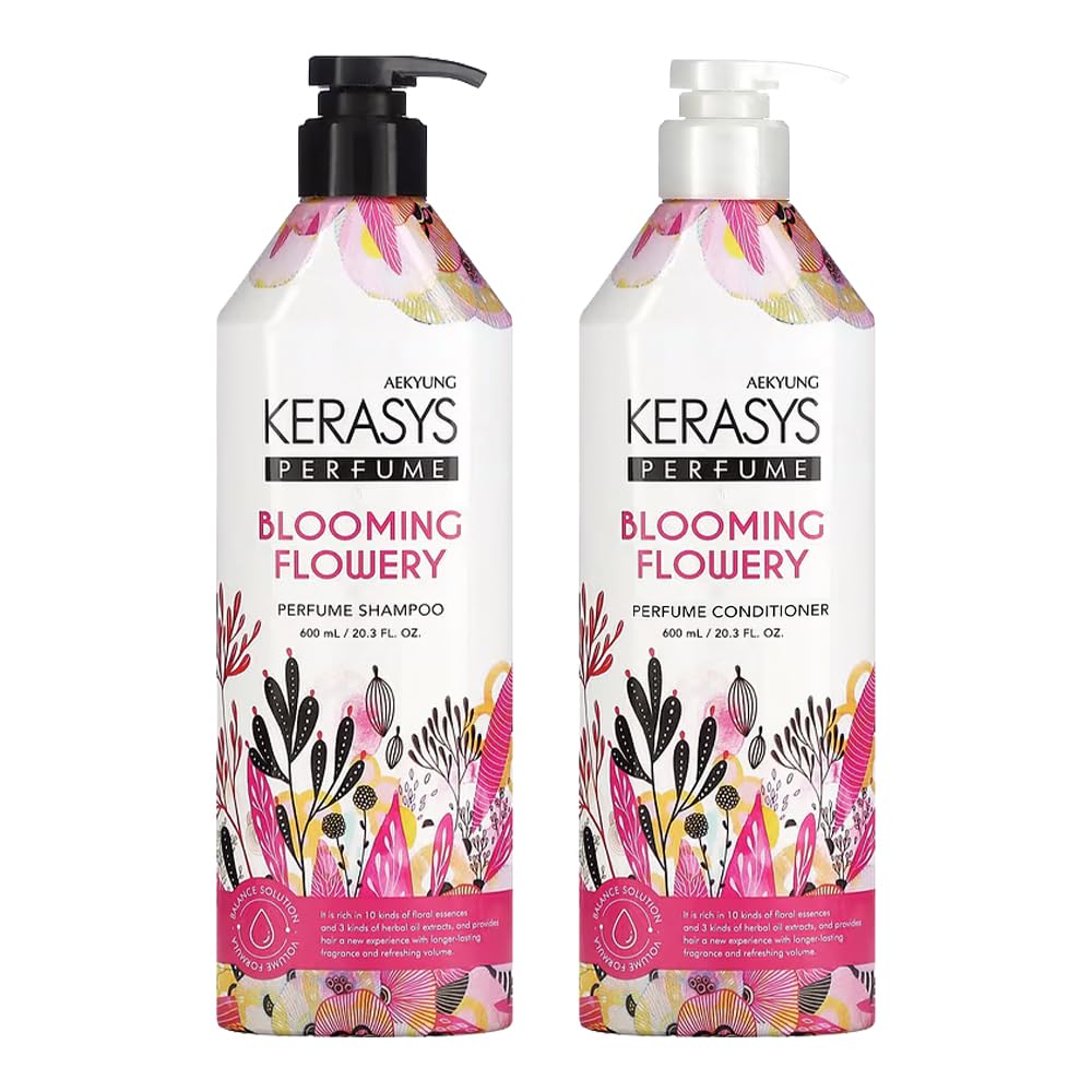 Kerasys Perfume Shampoo and Conditioner Set 20.3 fl oz / 600 ml (Pure and Charming)