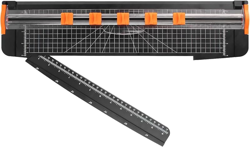 Paper Cutter 18 Inch, Portable Paper Trimmer with 5 Replacement Blades | 18-Inch Cutting Length · 5PCS Blade · Hidden Safety Blade · For Wrapping Paper, Cardstock, Scrapbooking & Crafts