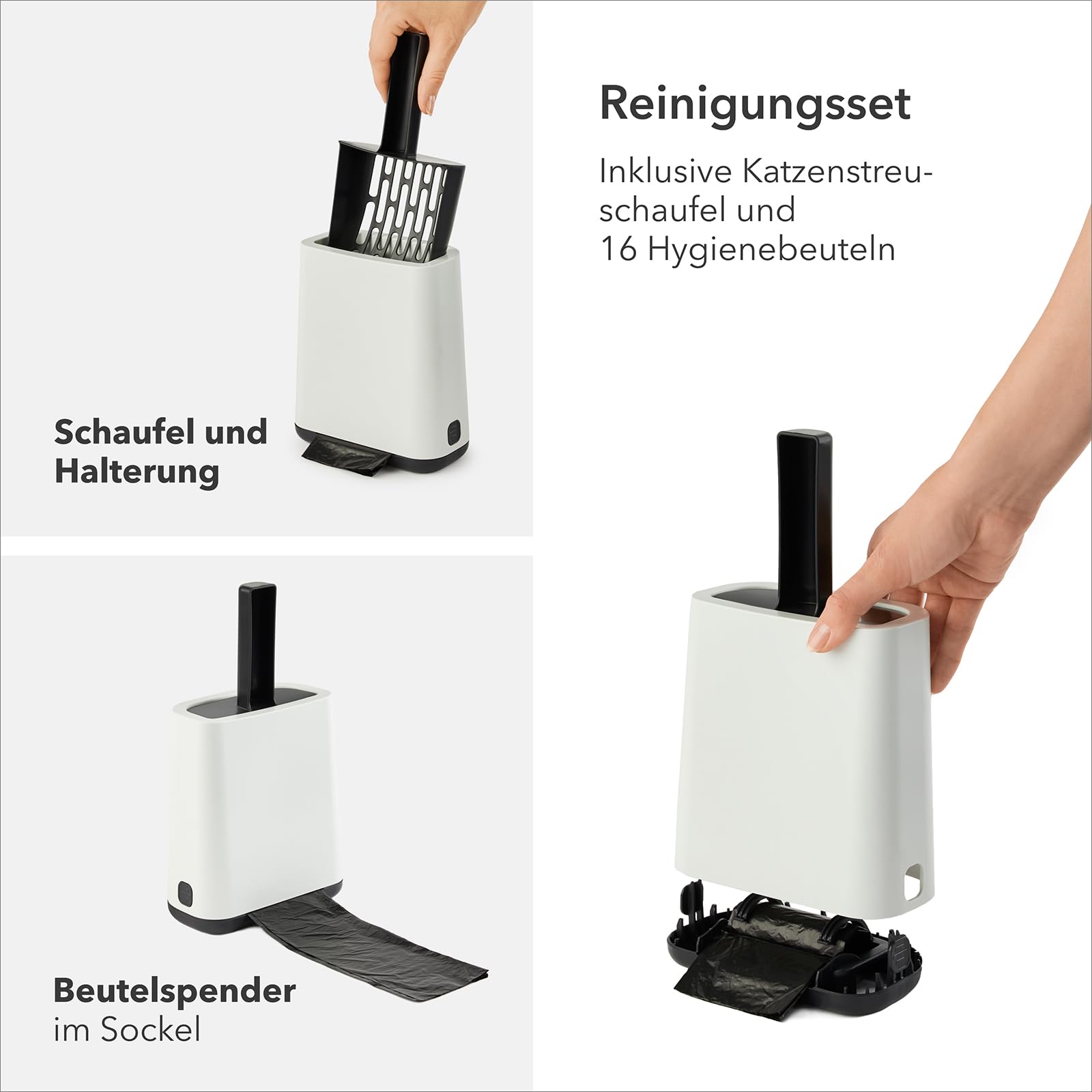 Rotho MyPet BEA XXL - Caja de Arena para Gatos con Capucha y Pala (Polipropileno Reciclado) (Azul)