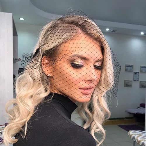 Black Birdcage Veil Gothic Wedding Fascinators For Women Masquerade Ball Halloween Alternative Bride #TOP6