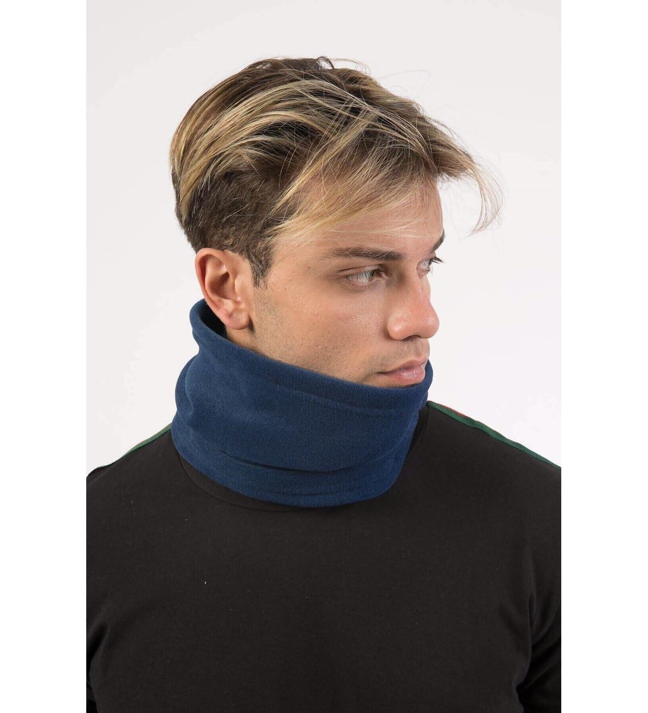 Yılmazel Kışlık Termal Polar Unisex Boyunluk Bere Maske Kamuflaj ve düz renklerde Kadın Erkek Kayak Kış sporları (Lacivert)