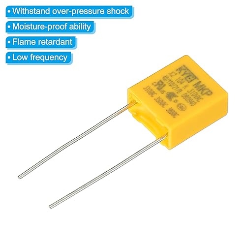 Miniatura 4 de PATIKIL Condensadores de seguridad, paquete de 10 unidades 0.1uF AC 310V 0.295 in Pin Pitch 0.394x0.433x0.197 in polipropileno Film Capacitor