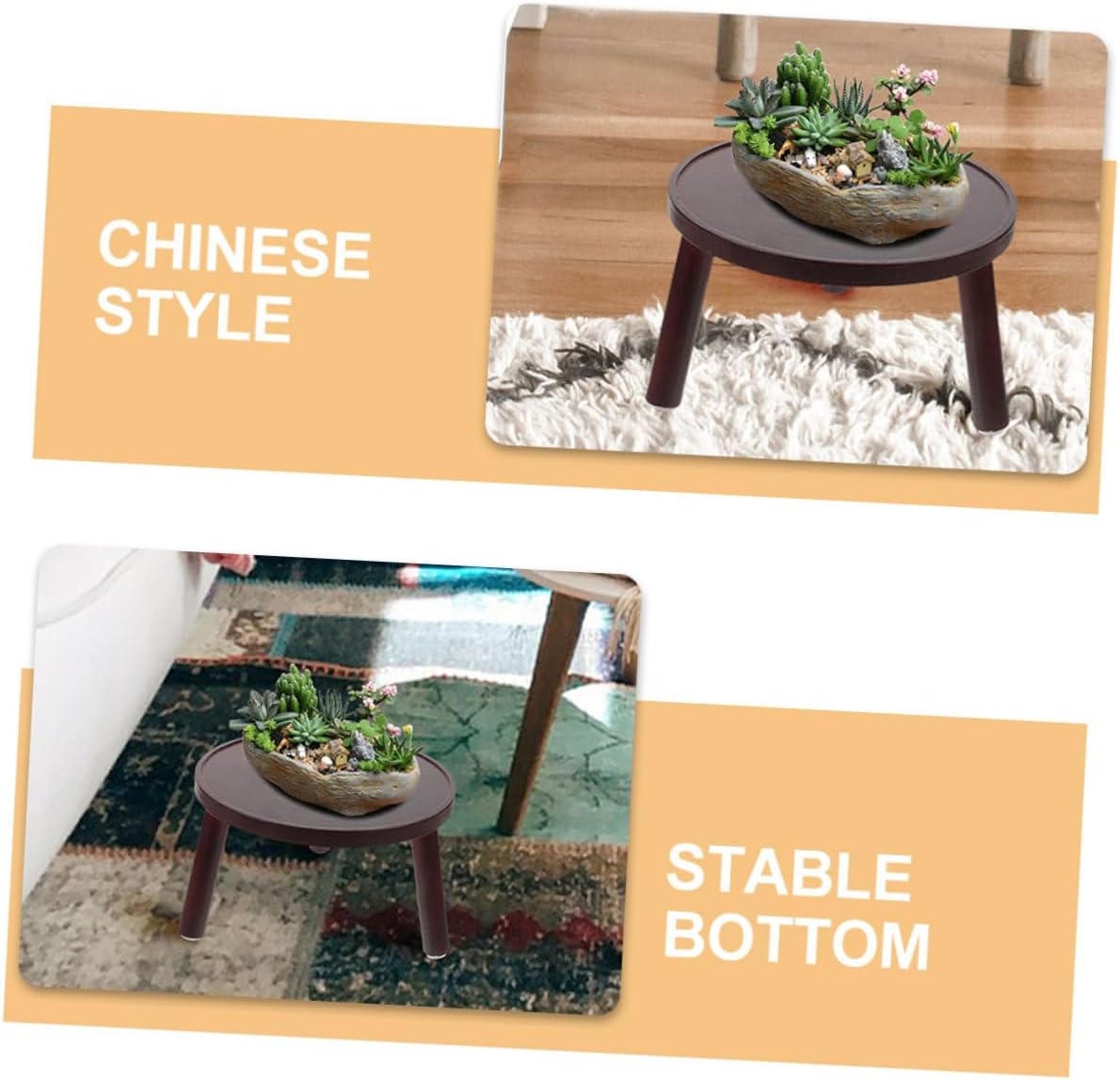 balacoo 4pcs Household Wooden Plant Stand for Indoor Use Elegant Flowerpot Holder Stool Space-Saving Display for and Indoor Plants Easy to Clean and Maintain