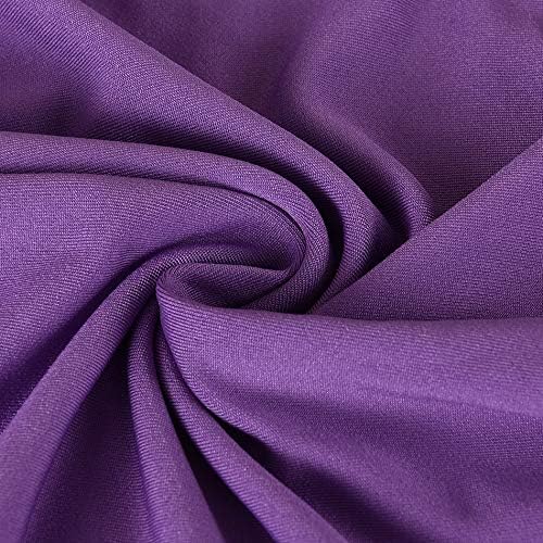 Deisy Dee Computer Office Chair Covers Pure Color Universal Chair Cover Stretch Rotating Chair Slipcovers Cover C091 (Purple)