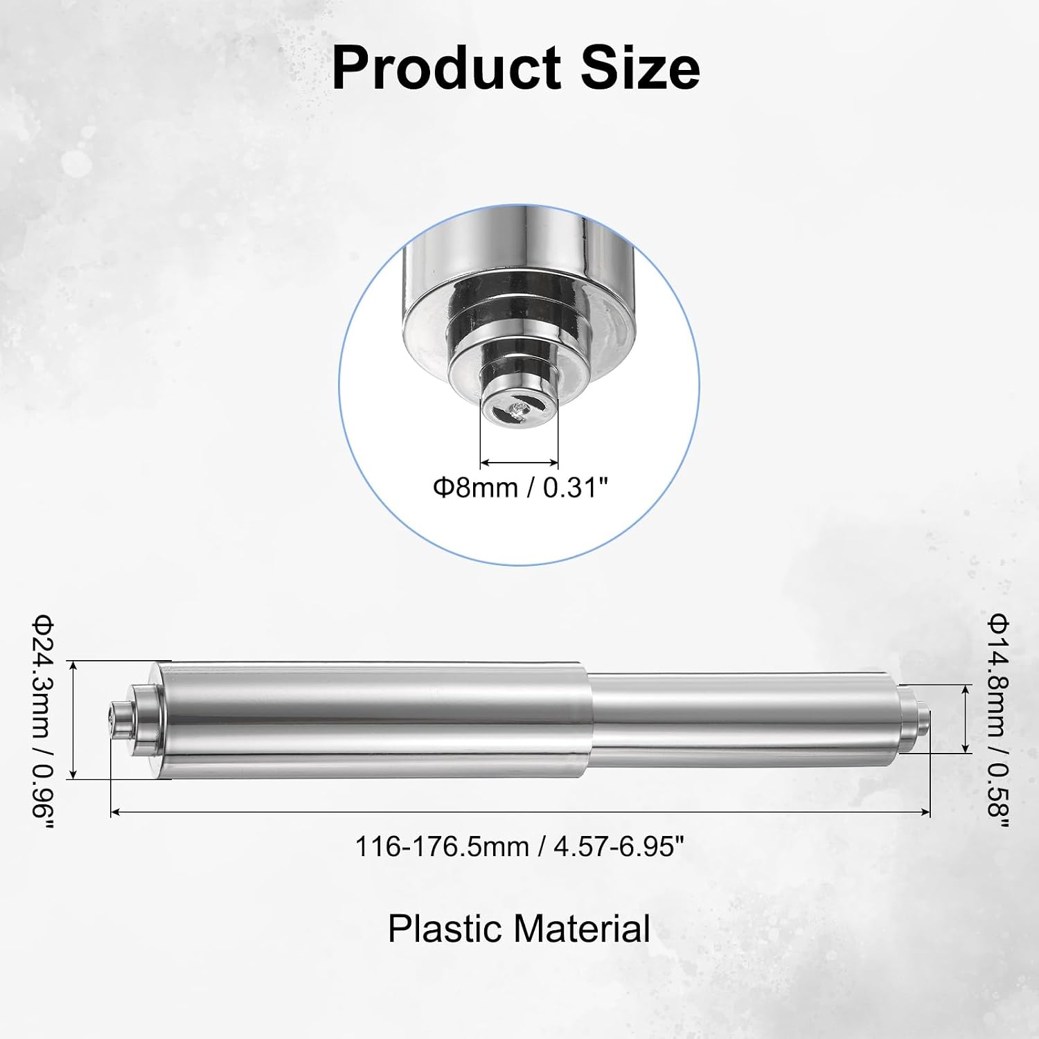 uxcell Toilet Paper Holder Roller 4.6" to 7" Retractable, Silver image 2