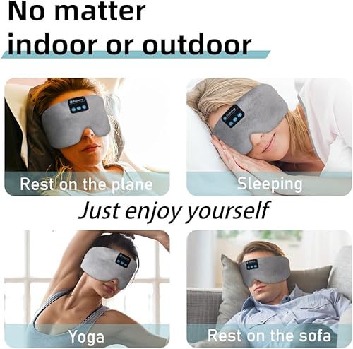 Miniatura 6 de SYPVRY - Máscara de ojos suave para dormir con auriculares Bluetooth, auriculares inalámbricos SYPVRY para los ojos, con diadema para dormir,