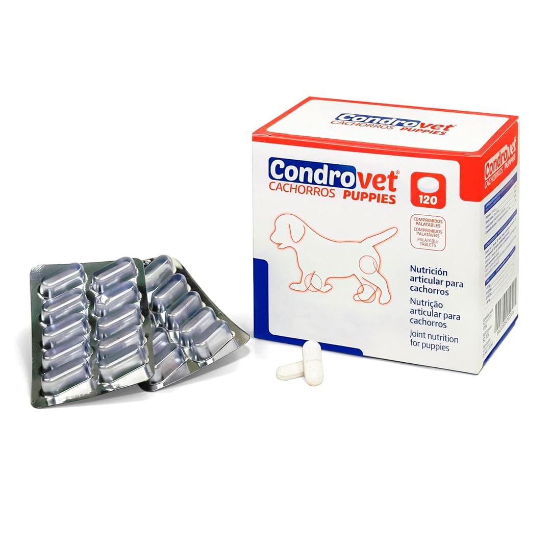 CONDROVET Force HA – Protector Articular para Perros – 120 Comprimidos | Cuidado de Articulaciones, Condroitina, Ácido Hialurónico y Vitamina E