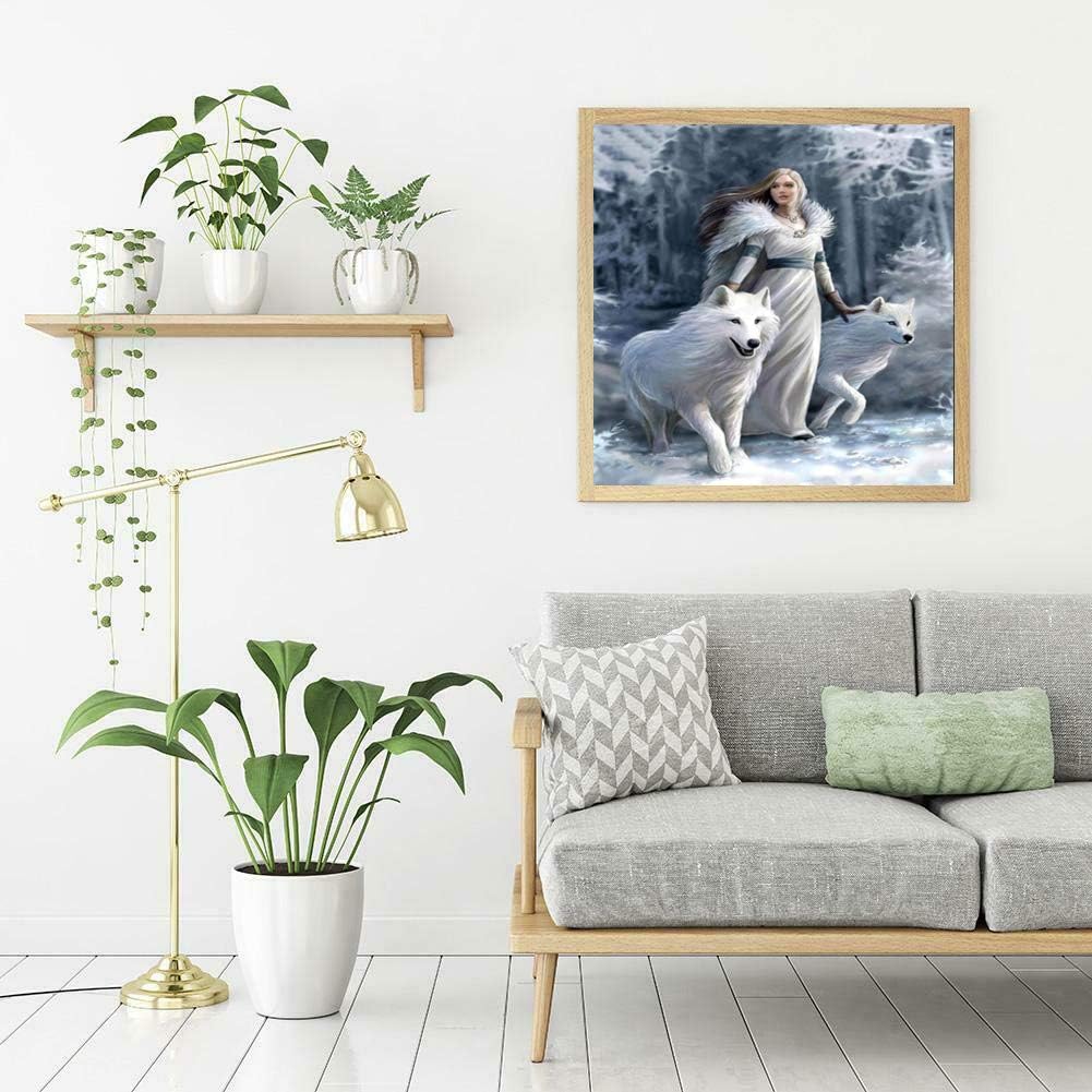 manyile DIY 5D Diamond Painting Kits,Full Round Drill Embroidery Paintings Pasted Pictures Cross Stitch Arts Crafts Perfect for Relaxation and Home Wall Decor(Beauty Fairy Snow Wolf,30 * 40cm) - Image 4