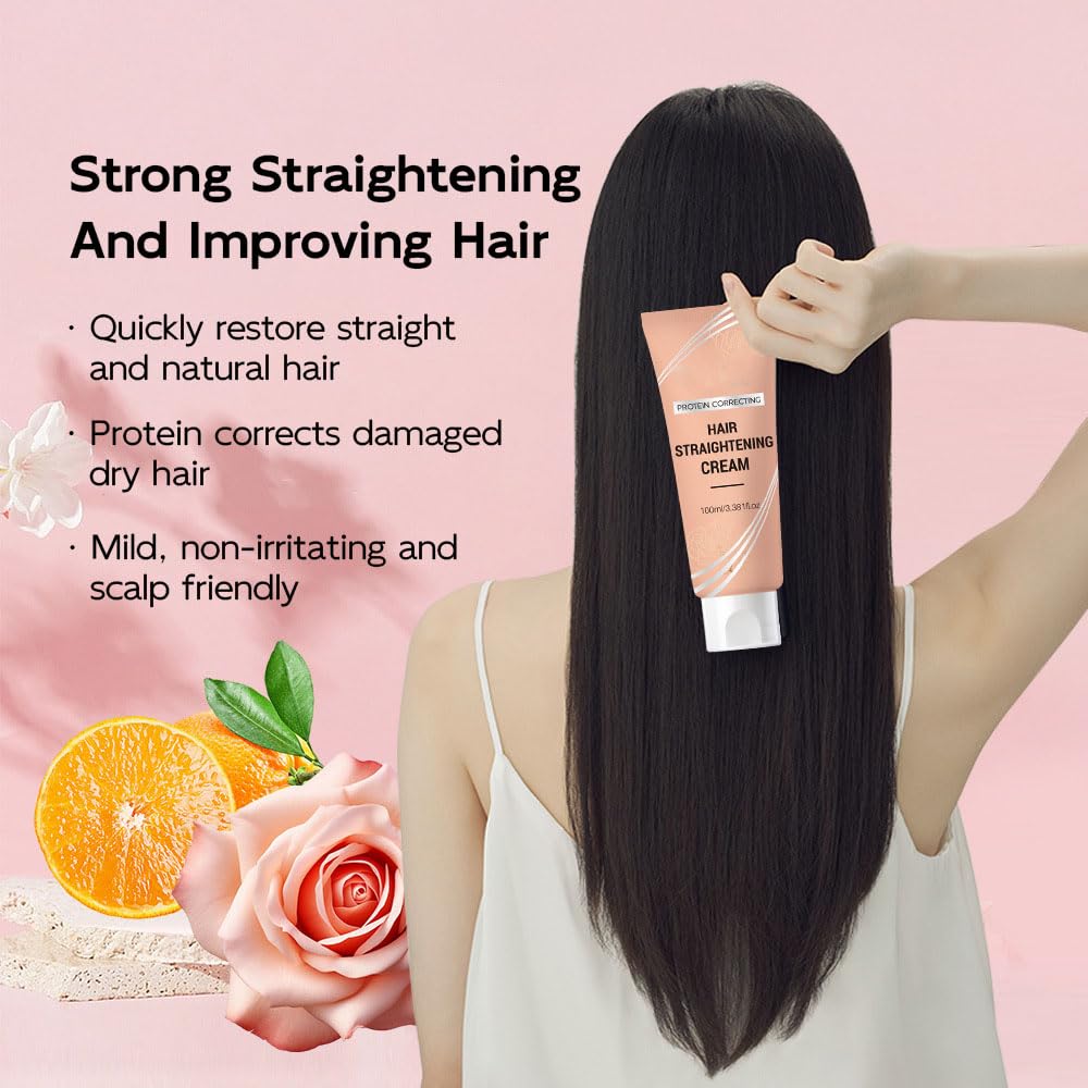 Protein Repair Haarglättungscreme, Frizzy Control Feuchtigkeitsspendende Behandlung, macht das Haar seidig und glänzend, leichte, nicht fettende Glättungspflege, Reparatur von geschädigtem (1pcs)