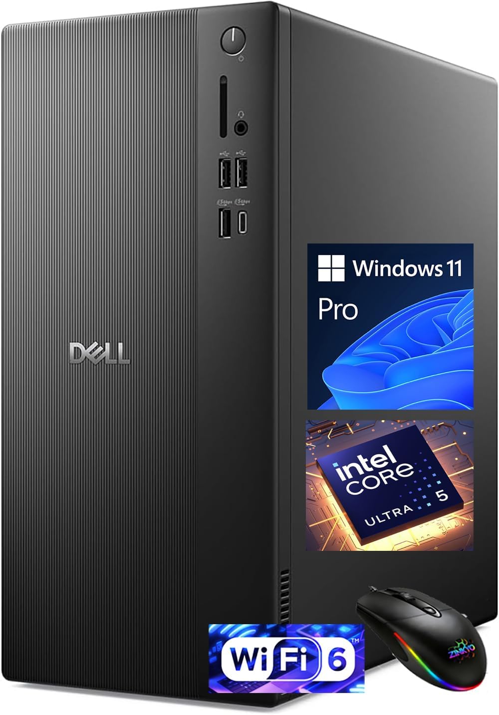 Dell ETC1250 Business Desktop - Intel 10-core Ultra 5 225 (>Ultra 7 165H), 32GB DDR5 2TB SSD, Wi-Fi6 DisplayPort Type-C Win11Home w/Copilot AI